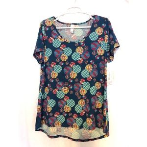 LuLaRoe Classic T Blue with Pattern Circles NWT